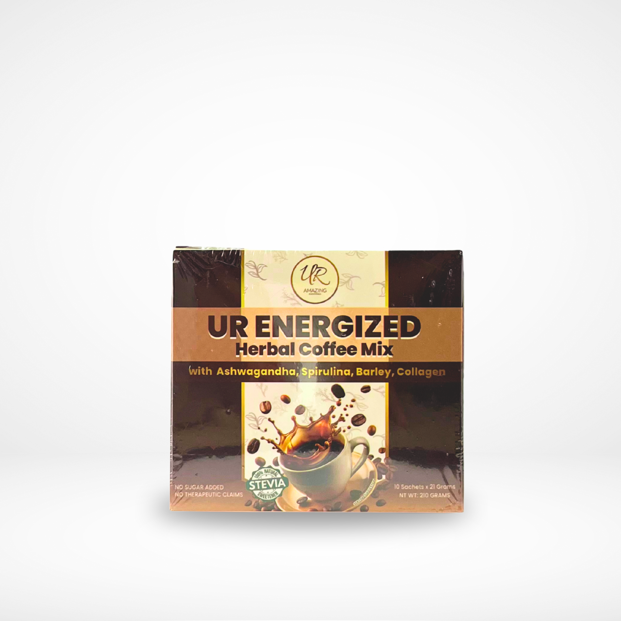 UR ENERGIZED HERBAL COFFEE MIX - Barley, Spirulina, Collagen and Ashwagandha (10packs)